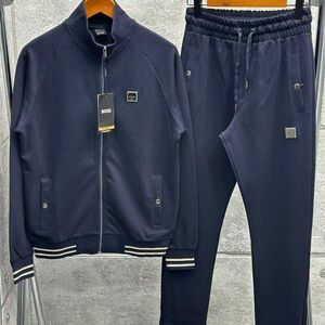 Boss Navy Blue Men's Track Jacket and Jogger Set